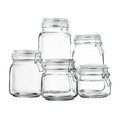 Snow Joe EatNeat Set of 5 Airtight Mason Jars W Glass Lids for Food Storage, Organization, and Canning HBS6523SET-GL